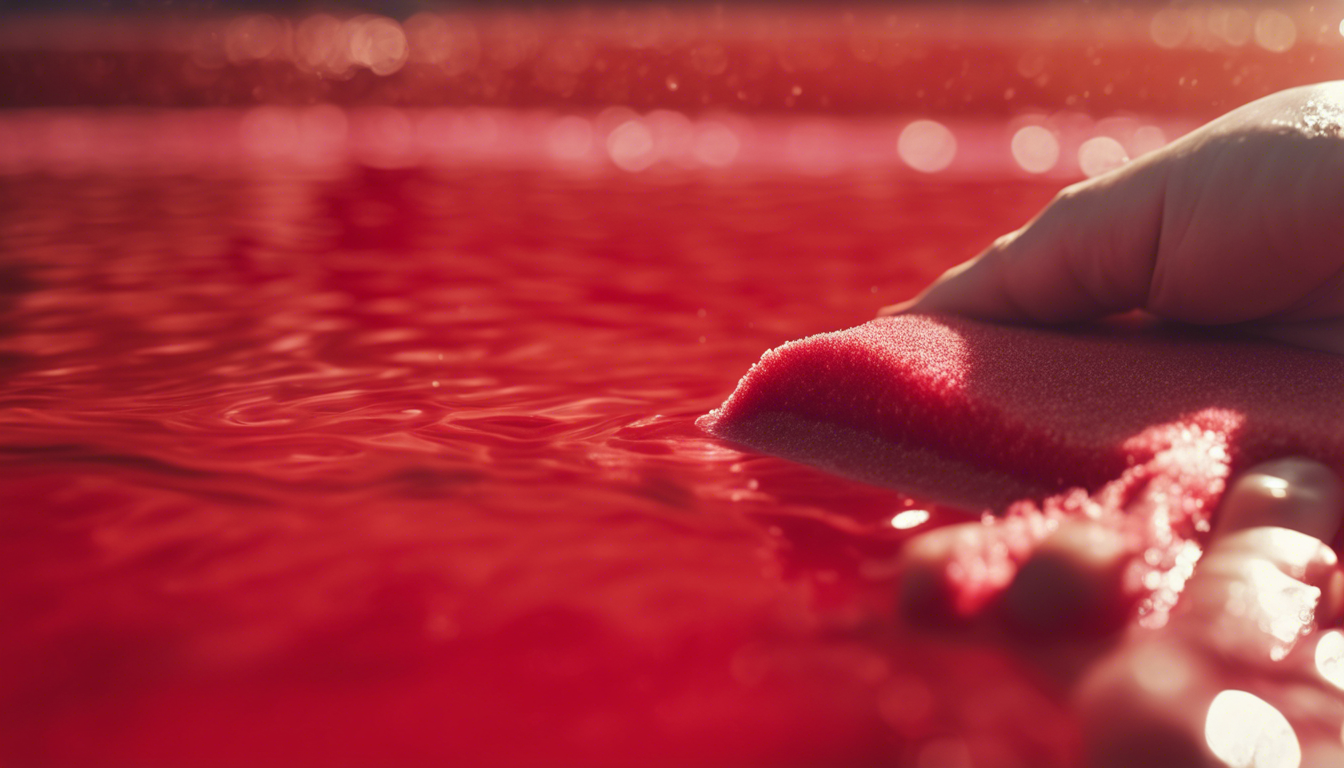How to effectively remove stains from red swimming pool liner