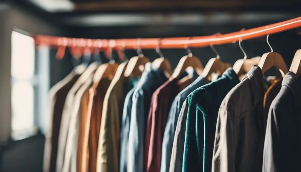 organizing clothes with hangers