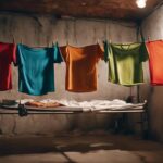 Hanging Clothes to Dry in a Basement